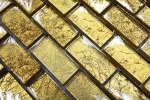 Glasmosaik gold Mosaikfliese Struktur Fliesenspiegel Kche Duschwand MOS120-0784