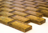 Handmuster Mosaikfliese Transluzent Brick Glasmosaik Crystal gold Struktur MOS120-0784_m