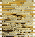 Glasmosaik Stbchen Mosaikfliesen Fliesenspiegel Electroplated gold MOS86-0107