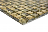 Handmuster Mosaikfliese Transluzent Glasmosaik Crystal EP Gold Glas BAD WC Kche WAND MOS92-0707_m