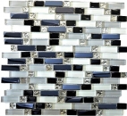 Glasmosaik Stbchen Mosaikfliesen weiss grau schwarz grafit Electroplated MOS87-IL007