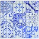 Handmuster Retro Vintage Mosaikfliese Transluzent blau Glasmosaik Crystal Design blau MOS88-Retro-33_m