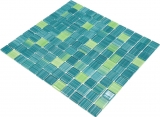 Glasmosaik Mosaikfliesen Strich gelb trkis grn Schwimmbadmosaik Poolmosaik MOS64-0509
