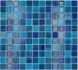 Glasmosaik Mosaikfliesen Strich trkis blau Schwimmbadmosaik Poolmosaik MOS64-0409
