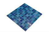 Glasmosaik Mosaikfliesen Strich trkis blau Schwimmbadmosaik Poolmosaik MOS64-0409