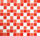 Handmuster Mosaikfliese Transluzent wei rot Glasmosaik Crystal wei rot BAD WC Kche WAND MOS62-0904_m