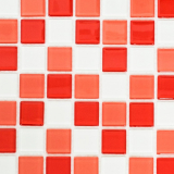 Handmuster Mosaikfliese Transluzent wei rot Glasmosaik Crystal wei rot BAD WC Kche WAND MOS62-0904_m