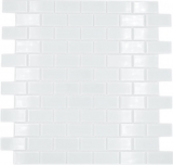 Verbund Mosaikfliesen wei mit Stich Brick Glasmosaik BAD WC Kche WAND MOS66-0102