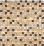 Handmuster Mosaikfliese Transluzent beige Glasmosaik Crystal Resin beige beige matt MOS92-1207_m