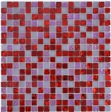 Glasmosaik Mosaikfliese rot pink Resin matt Milchglas gefrostet Fliesenspiegel Kche - MOS92-0911