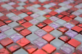 Glasmosaik Mosaikfliese rot pink Resin matt Milchglas gefrostet Fliesenspiegel Kche - MOS92-0911