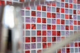 Glasmosaik Mosaikfliese rot pink Resin matt Milchglas gefrostet Fliesenspiegel Kche - MOS92-0911