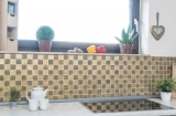 Glasmosaik gold Mosaikfliese Resin Optik Fliesenspiegel Kche Duschwand MOS88-8OP7