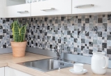 Glasmosaik Kunststein Mosaikfliesen Resin silber grau anthrazit Ornament Fliesenspiegel Wand WC - MOS88-0280