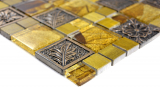 Glasmosaik Kunststein Mosaikfliesen Resin gold grau silber Ornament Fliesenspiegel Wand Bad Kche - MOS88-0790