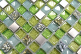 Glasmosaik Mosaikfliese Edelstahl grn lime silber Glitzer Spritzschutz Wandverkleidung Bad - MOS92-0506