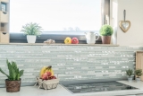 Glasmosaik Naturstein Stbchen Mosaikfliese Aluminium wei silber klar grau Spritzschutz Wandverblender Bad WC - MOS49-GV64