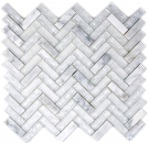 Glas Naturstein Marmor Mosaikfliese wei klar carrara Fischgrt Bruchglas Kchenrckwand Fliesenspiegel WC - MOS87HB-0111