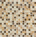 Handmuster Mosaikfliese Fliesenspiegel Transluzent hellbeige Glasmosaik Crystal Stein emperador hell MOS92-1053_m