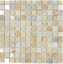 Handmuster Mosaikfliese Fliesenspiegel Transluzent gold beige Glasmosaik Crystal Stein gold beige Struktur MOS83-CR27_m