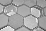 Handmuster Mosaikfliese Fliesenspiegel Transluzent wei Hexagon Glasmosaik Crystal Stein 3D wei MOS11D-HXN11_m