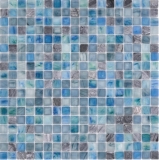 Naturstein Glasmosaik Mosaikfliesen grn blau grau anthrazit Milchglas gefrostet Fliesenspiegel Kche Wand WC - MOS92-XCR1501