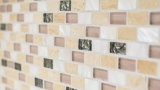 Mosaik Stbchen Verbund Naturstein Mosaikfliese beige rose perlmutt Brick Glasmosaik Muschel Kchenrckwand Bad WC - MOS87-B05S