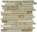 Handmuster Mosaikfliese Transluzent Keramik beige Verbund Glasmosaik Crystal Stein Keramik beige MOS87SO-1251_m