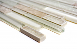 Handmuster Mosaikfliese Transluzent Keramik beige Verbund Glasmosaik Crystal Stein Keramik beige MOS87SO-1251_m