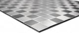 Handmuster Mosaikfliese Fliesenspiegel selbstklebend Aluminium silber metall metall MOS200-22M25_m