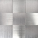 selbstklebende Mosaikfliese ALU silber metall Fliesenspiegel Kchenrckwand MOS200-22M100