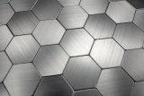 selbstklebende Mosaikfliese ALU silber metall Hexagon Fliesenspiegel Kchenrckwand MOS200-22MHX