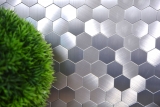 selbstklebende Mosaikfliese ALU silber metall Hexagon Fliesenspiegel Kchenrckwand MOS200-22MHX