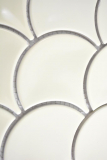 Fcher Mosaik Fliese Keramik Fischschuppen pastell elfenbein Wand Fliesenspiegel Kche Dusche - MOS13-FS09