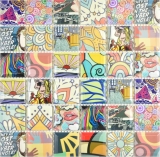 Keramik Mosaik Fliese Bunte Retro Style Mosaikfliesen POP UP ART Design Kchenrckwand MODERN ART
