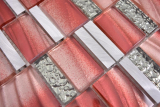 Handmuster Aluminium Mosaik Glasmosaik ALU rot Wand Fliesenspiegel Kche Dusche Bad MOS88-0009_m