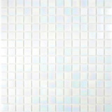 Glasmosaik Mosaikfliesen weiss Perlmutt Regenbogen iridium Fliesenspiegel Kche Bad MOS240-WA02-N