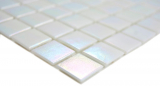 Glasmosaik Mosaikfliesen weiss Perlmutt Regenbogen iridium Fliesenspiegel Kche Bad MOS240-WA02-N