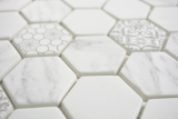 GLAS Mosaik Hexagon ECO Carrara Mosaikfliese Wand Fliesenspiegel Kche Bad
