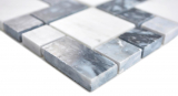 Marmor Mosaik Fliese schwarz grau wei anthrazit Fliesenspiegel Bad - MOS88-0321