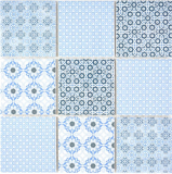Patchwork Mosaik Fliese Wand Ornament Dekor Vintage Keramik Mosaik blau weiss Mosaikfliese Wand - MOS22B-0404