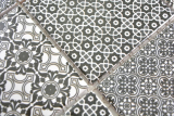 Patchwork Mosaik Fliese Wand Ornament Dekor Vintage Keramik Mosaik schwarz anthrazit weiss Kche - MOS22B-0303
