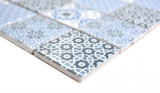 Keramik Mosaik Fliese blau weiss Mosaikfliese Patchwork Ornament Dekor Vintage Wand Fliesenspiegel MOS14-0444