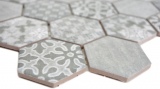 Hexagonale Sechseck Mosaik Fliese Keramik grau wei mix Mosaikfliese Wand Fliesenspiegel Kche Bad Fliesenspiegel - MOS11H-0002