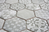 Hexagonale Sechseck Mosaik Fliese Keramik grau wei mix Mosaikfliese Wand Fliesenspiegel Kche Bad Fliesenspiegel - MOS11H-0002