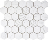 Hexagonale Sechseck Mosaik Fliese Keramik Carrara wei glnzend Mosaikfliese Wand Fliesenspiegel Kche Bad WC - MOS11H-0001