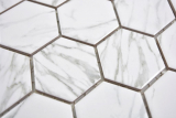 Hexagonale Sechseck Mosaik Fliese Keramik Carrara wei glnzend Mosaikfliese Wand Fliesenspiegel Kche Bad WC - MOS11H-0001