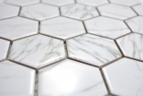 Handmuster Keramik Mosaik Hexagon Carrara wei glnzend Mosaikfliese Wand Fliesenspiegel Kche Bad MOS11H-0001_m