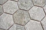 Handmuster Keramik Mosaik Hexagon Granit grau Mosaikfliese Wand Fliesenspiegel Kche Bad MOS11H-0023_m