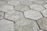 Handmuster Keramik Mosaik Hexagon Granit grau Mosaikfliese Wand Fliesenspiegel Kche Bad MOS11H-0023_m